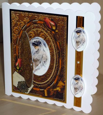 Bronze Damask Roses A5 Locket Card Front by VALERIE BOYLE