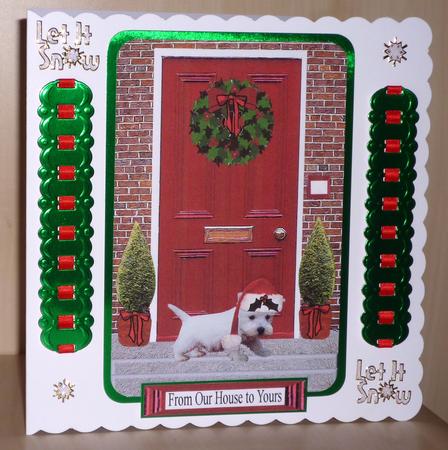 Westie Puppy Christmas Door by VALERIE BOYLE