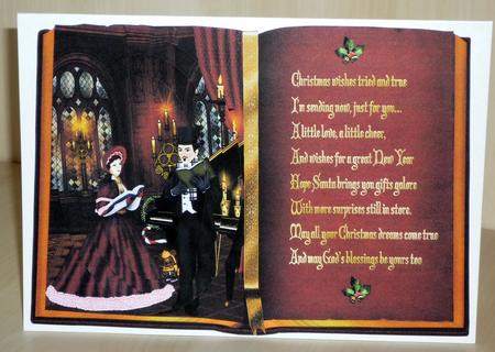 Christmas Carol Singers Book with Oval Pyramage & Poem by VALERIE BOYLE