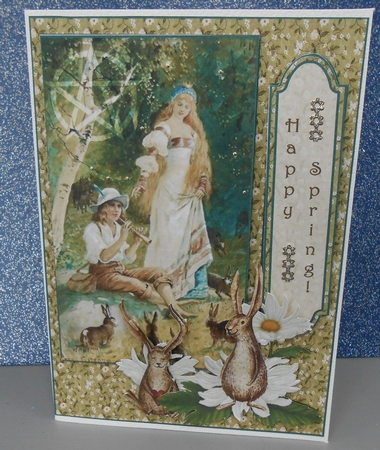 Vintage Ostara Spring Goddess & Flutist Pagan Card Making Kit by Valerie Cuthbertson