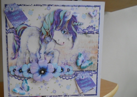 Vintage Shabby Grunge Magic Unicorn 1459 by Valerie Cuthbertson