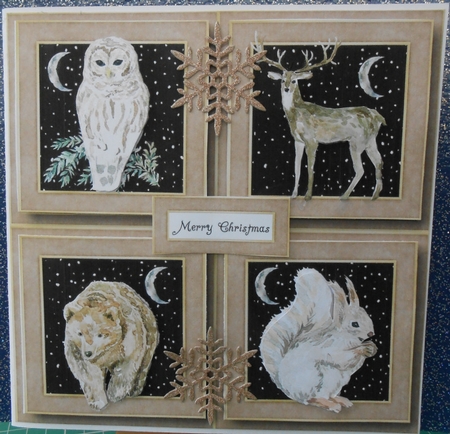 Christmas Moon Quad Frame by Valerie Cuthbertson