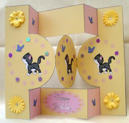 Kitten with Butterfly Circle Pop Out by Valerie Cuthbertson