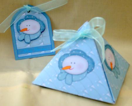 Snowman Pyramid Box by Valerie Cuthbertson