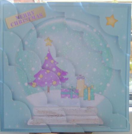 8 x 8 Xmas Tree Snowglobe Kit with Scalloped Corners by Valerie Cuthbertson