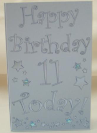 11th Birthday Metallic Age Lottery or Gift Token Wallet Card by Valerie Cuthbertson