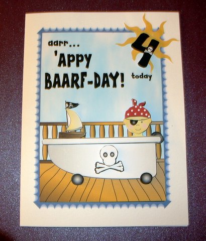 Pirate Moveable Decoupage Age-card by Valerie Cuthbertson