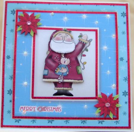Santa Card Front by Valerie Cuthbertson