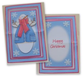 Cute Angel Snowman Spinner Card by Valerie Cuthbertson