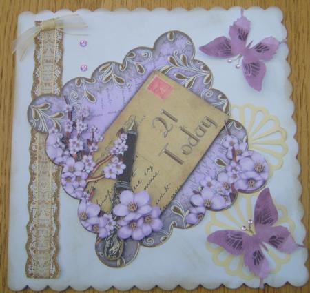 Lilac Cherry Blossom Postcard 21 Today Step by Step by Valerie Cuthbertson