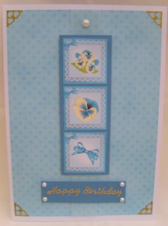 8 x 8 Pansy on Butterfly Lace Kit with 3D Decoupage by Valerie Cuthbertson