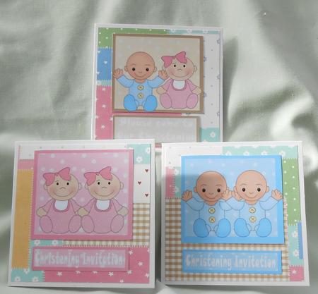 Twins Christening Invitation by Valerie Cuthbertson