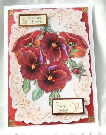 Beautiful Burgundy Pansies Topper & Plaque by Valerie Cuthbertson
