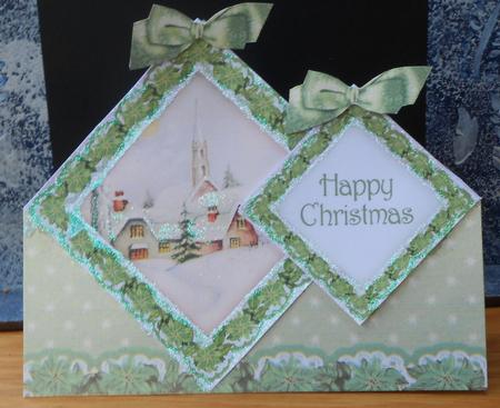 Winter Pub Christmas Diamond Doily Stand Up Card Mini Kit by Valerie Cuthbertson
