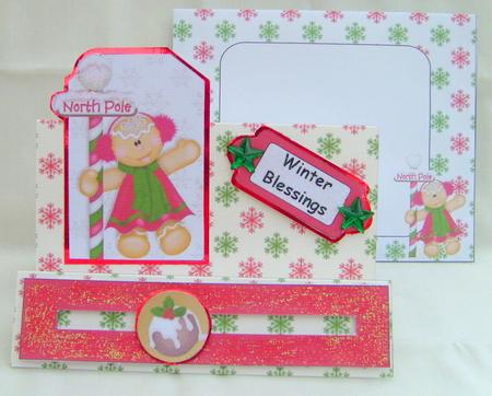North Pole Ginger Spinner Step Card Kit by Valerie Cuthbertson
