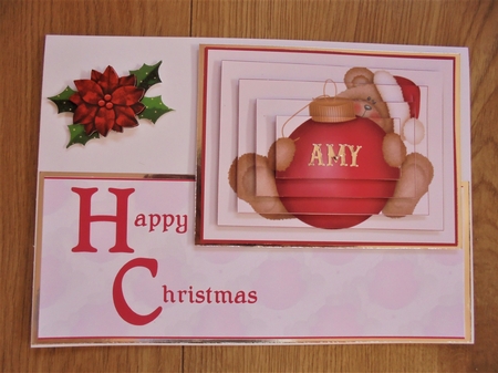 Christmas Teddy with a Bauble Over the Edge Kit (happy Christmas) by Valerie ODonnell