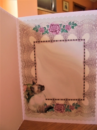 Cute Puppy with Kittens and Roses Open Book A4 by Valerie ODonnell