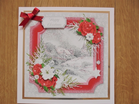 Silver and Red Nostalgia 7x7 Toppers set of 8 by Valerie ODonnell