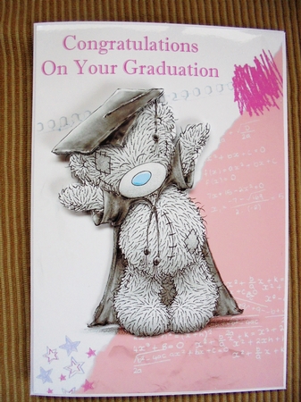 Tatty Teddy Congratulations Graduation Card by Valerie ODonnell