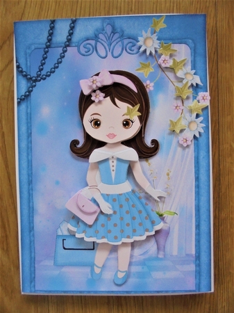 Retro Fashionista! Goes Shopping A5 Card Front & Decoupage by Valerie ODonnell