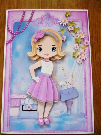 Retro Fashionista All Shopped Out! A5 Card Front & Decoupage Featured Gallery Photo