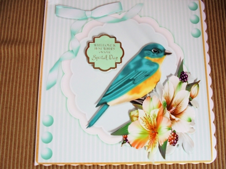 Beautiful Bird in a Lily Corner Mat 3 by Valerie ODonnell