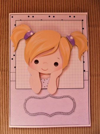 Lilac Window Girl A5 Card Topper & Decoupage by Valerie ODonnell