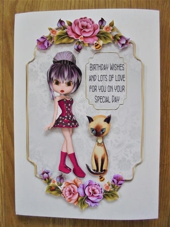  My Best Friend - A5 topper with decoupage. by Valerie ODonnell