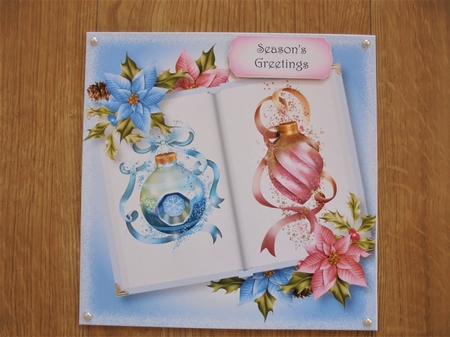 Open Book Christmas - Bauble Bling 8x8 by Valerie ODonnell