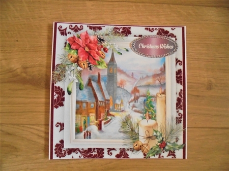 Beautiful Christmas Village and Candles  by Valerie ODonnell