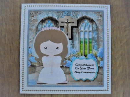 First Holy Communion girl brunette by Valerie ODonnell