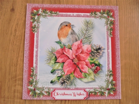 Beautiful Robin and Poinsettia  by Valerie ODonnell
