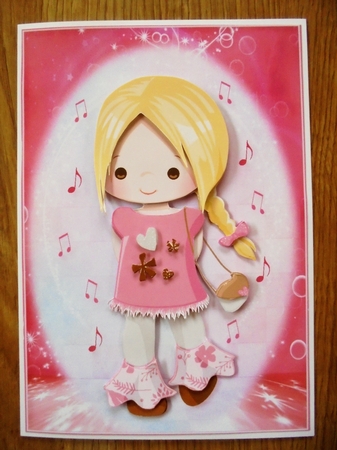 Cute Little Fesival Chic A5 Card Front & Decoupage by Valerie ODonnell