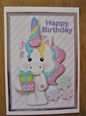 Happy Birthday Unicorn Card Topper by Valerie ODonnell
