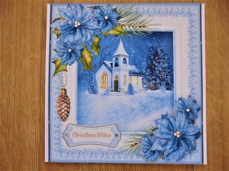 Christmas Blue Church at Night 3 by Valerie ODonnell