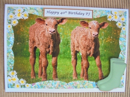 Calves in a field - Pyramid mini kit - 2 sheets by Valerie ODonnell