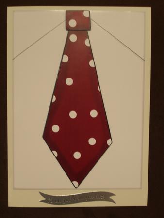Dad's White Shirt with Red Polka Dot Tie by Valerie Potts