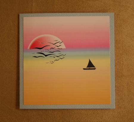Boats on Scenic Sea by Valerie Potts