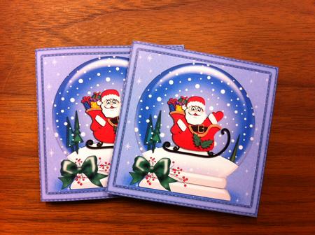 Xmas Santa and Sleigh Cut and Fold Card by Valerie Potts