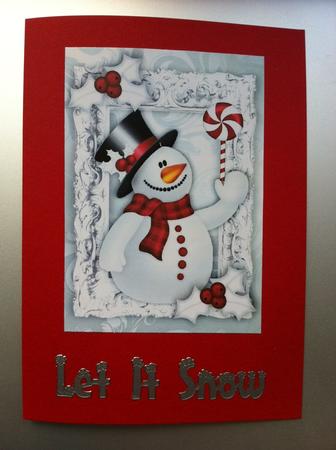 Cute Snowman with Candy Cane A4 Featured Gallery Photo