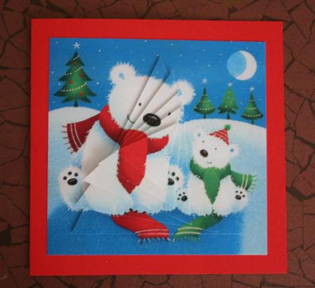 Christmas Polar Bear with Baby,twisted Pyramids by Valerie Potts
