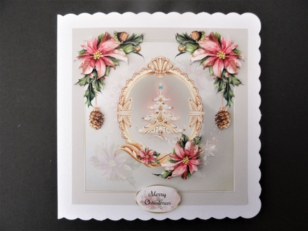 Gilded Christmas Tree Card Front With Decoupage by Valerie Spowart