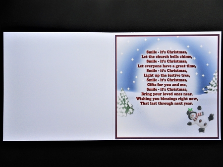 Smile - Its Christmas! 7.5 x 7.5  (Approx) Verse Insert by Valerie Spowart