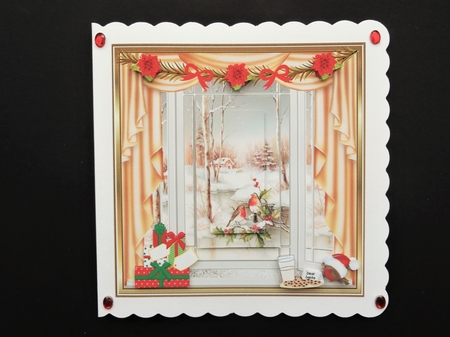 Christmas Window Decoupage Topper 1 by Valerie Spowart
