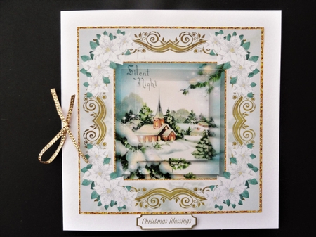 Silent Night Pyramid Topper White Poinsettia by Valerie Spowart