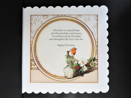 Christmas Robin 7x7 Insert Cream by Valerie Spowart