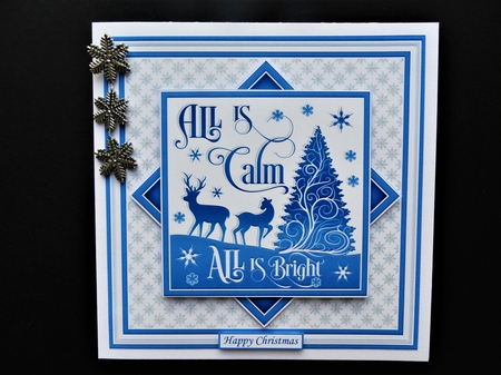 CHRISTMAS MONOTONE ALL IS CALM 7.5 Quick Layer Card & Insert by Valerie Spowart