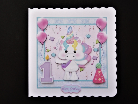 Cute Little Unicorn First Birthday 3 by Valerie Spowart