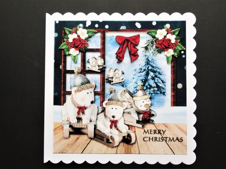 Christmas Window Cute Ice bears by Valerie Spowart