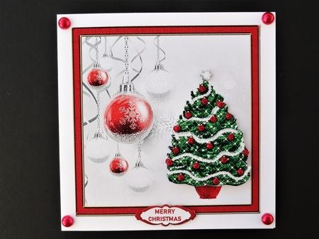 Christmas Baubles and tree approx 7x7inches by Valerie Spowart